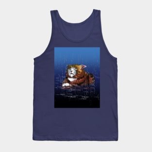 rainy wet tuxedo cat Tank Top